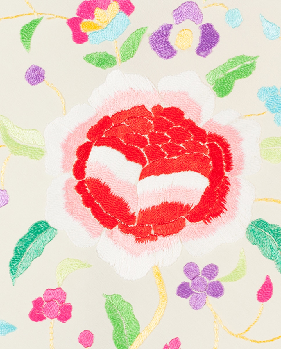 Xaile de Seda e Franjas à Mão Bege-2