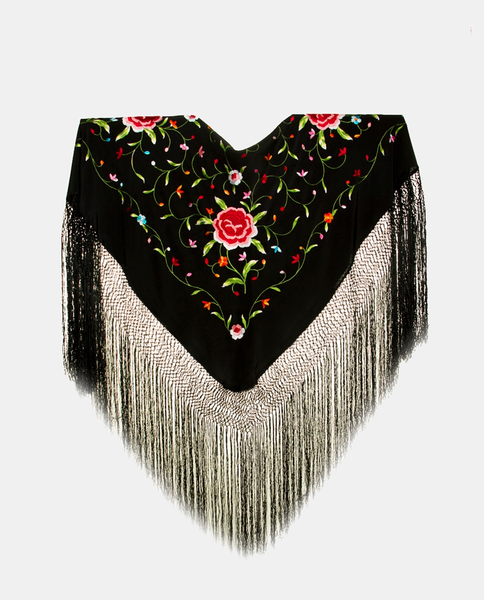 Imagem 0 de Xaile de Seda e Franjas à Mão