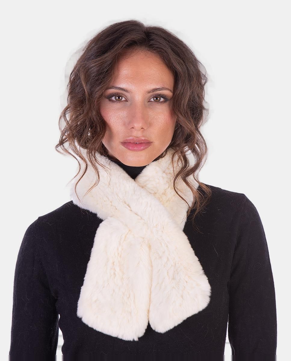 Cachecol de Pelo Rex Creme-2