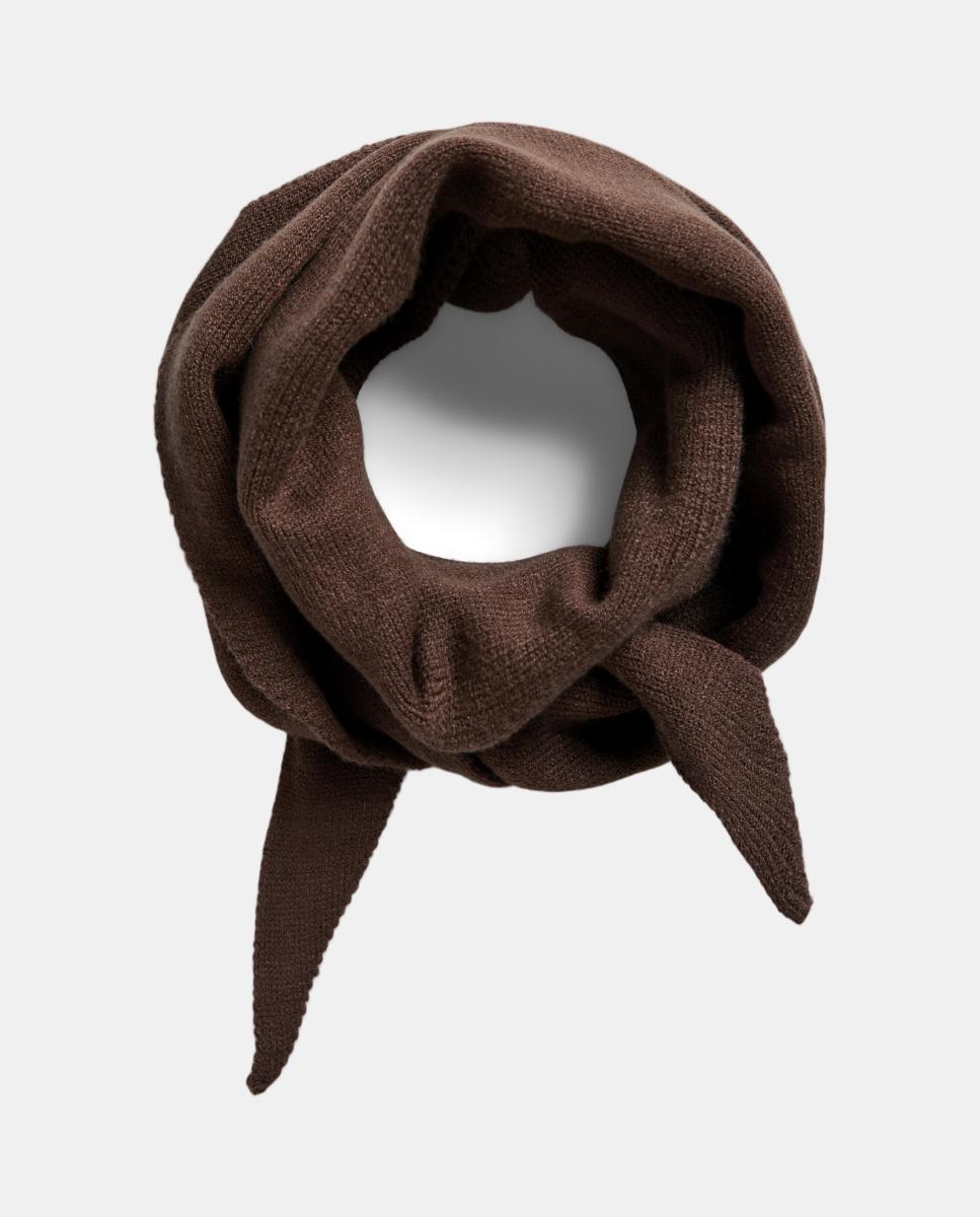 Bandana de punto fina - Pieces - Marrón oscuro Marrón oscuro-1