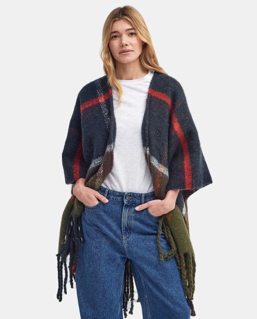 Imagen 0 de Capa de cuadros tartán en tonos oscuros