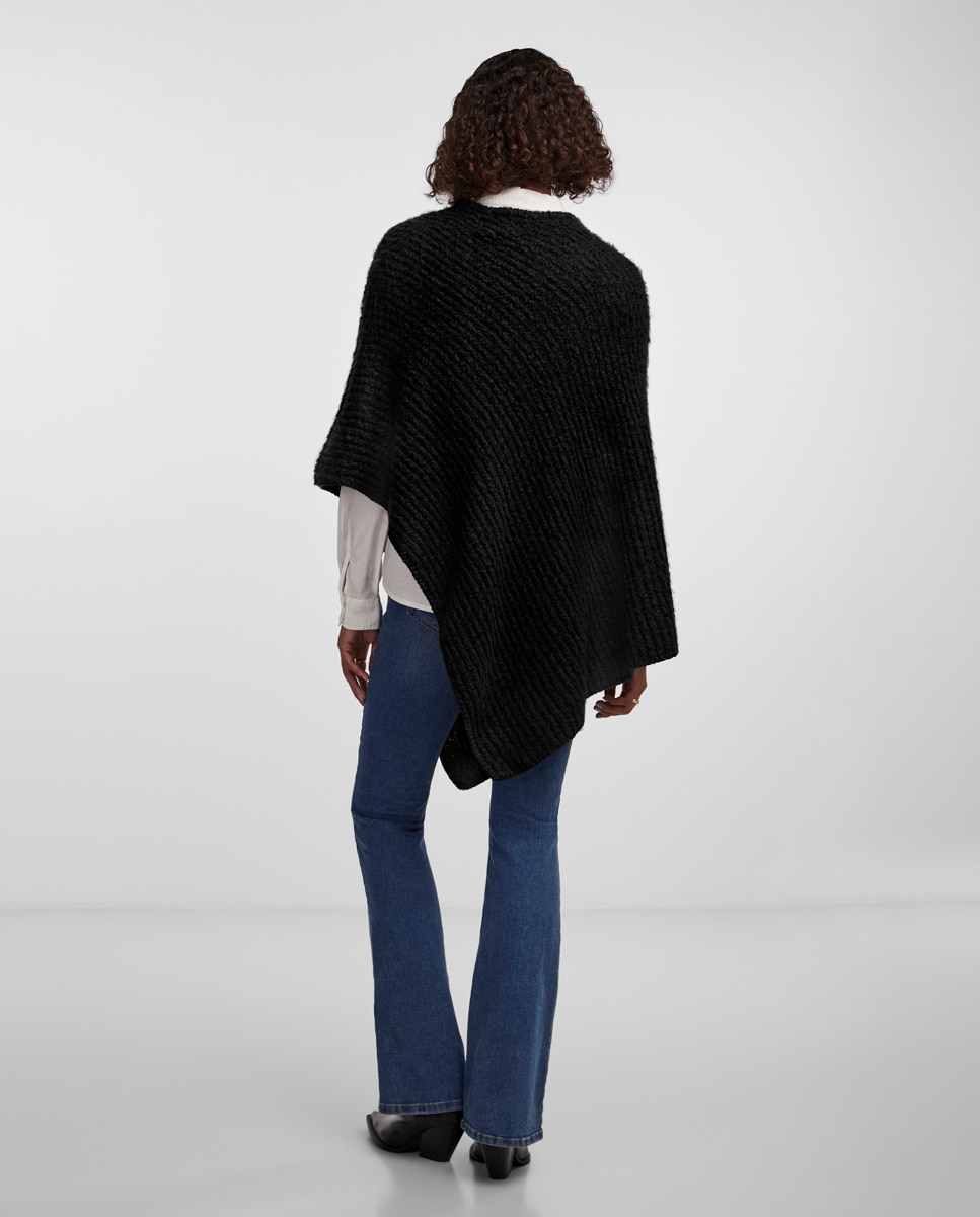 Poncho Liso com Estrutura - Cinzento-escuro Preto-3