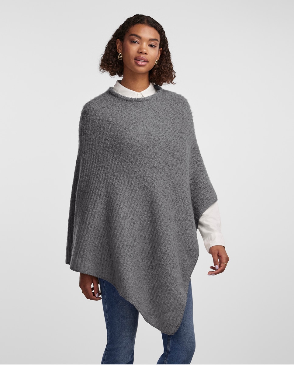 Poncho Liso com Estrutura - Cinzento-escuro Cinzento-escuro-1