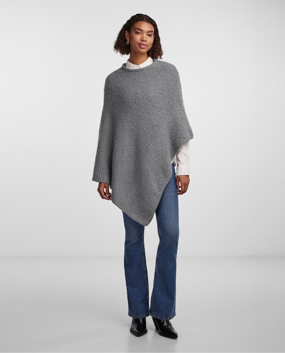 Poncho Liso com Estrutura - Cinzento-escuro Cinzento-escuro-2