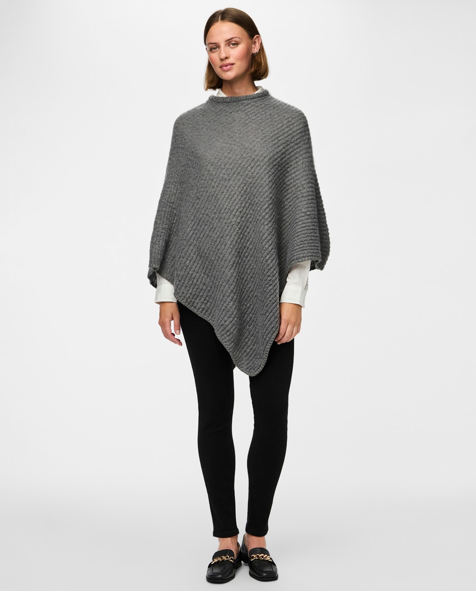 Poncho Liso com Estrutura - Cinzento-escuro Cinzento-escuro-6
