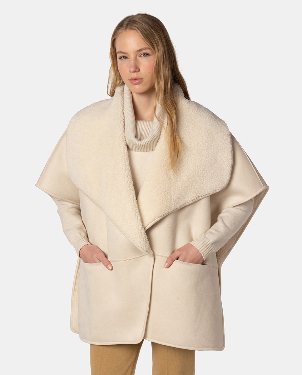 Capa de Dupla Face com Interior de Pelo de Borrego Cru-1