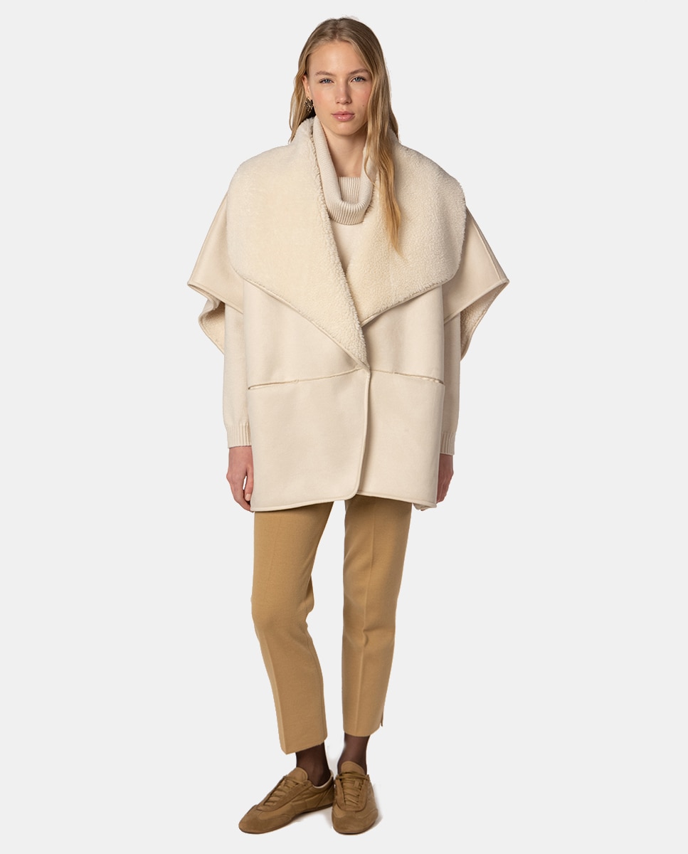 Capa de Dupla Face com Interior de Pelo de Borrego Cru-5