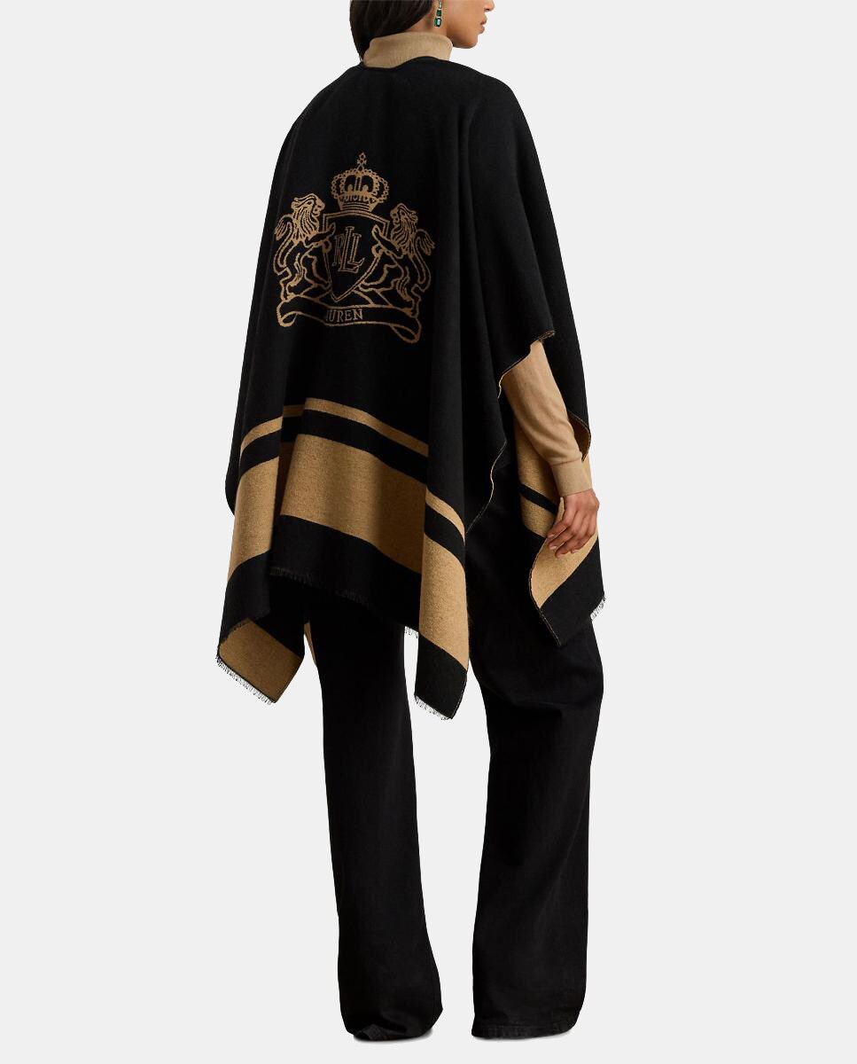 Poncho Reversível Bicolor Preto-2