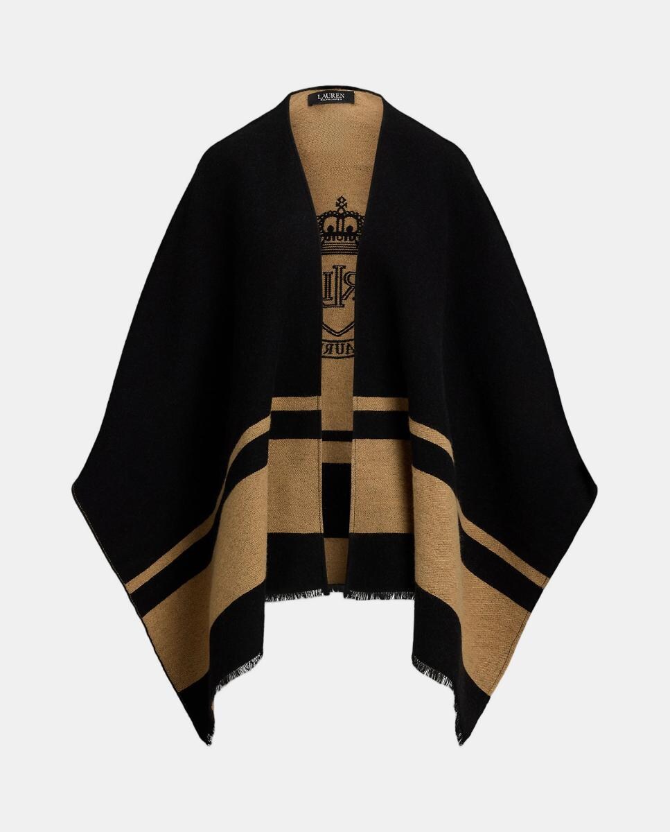 Poncho Reversível Bicolor Preto-4