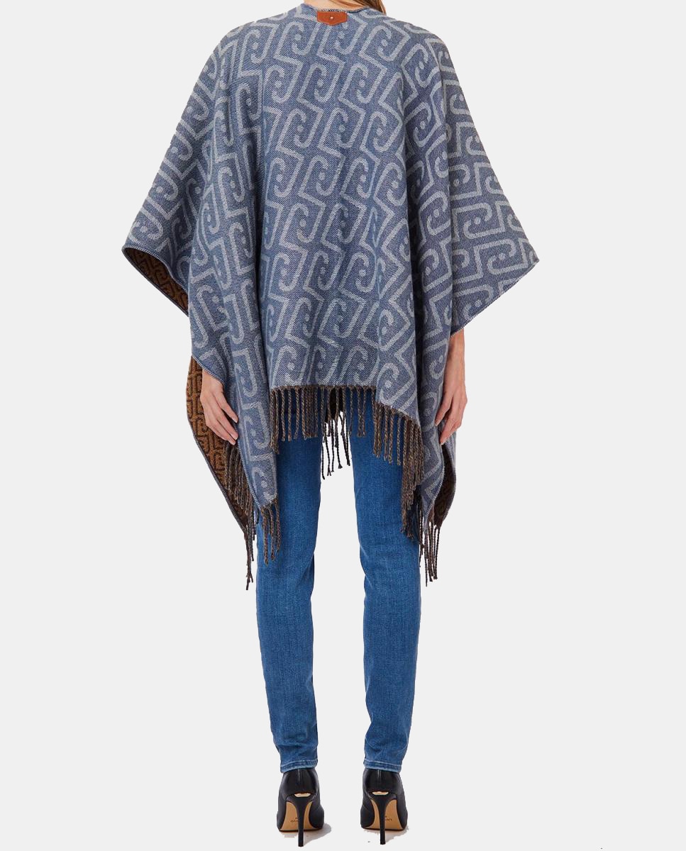 Poncho com Logótipo Duplo Azul-2