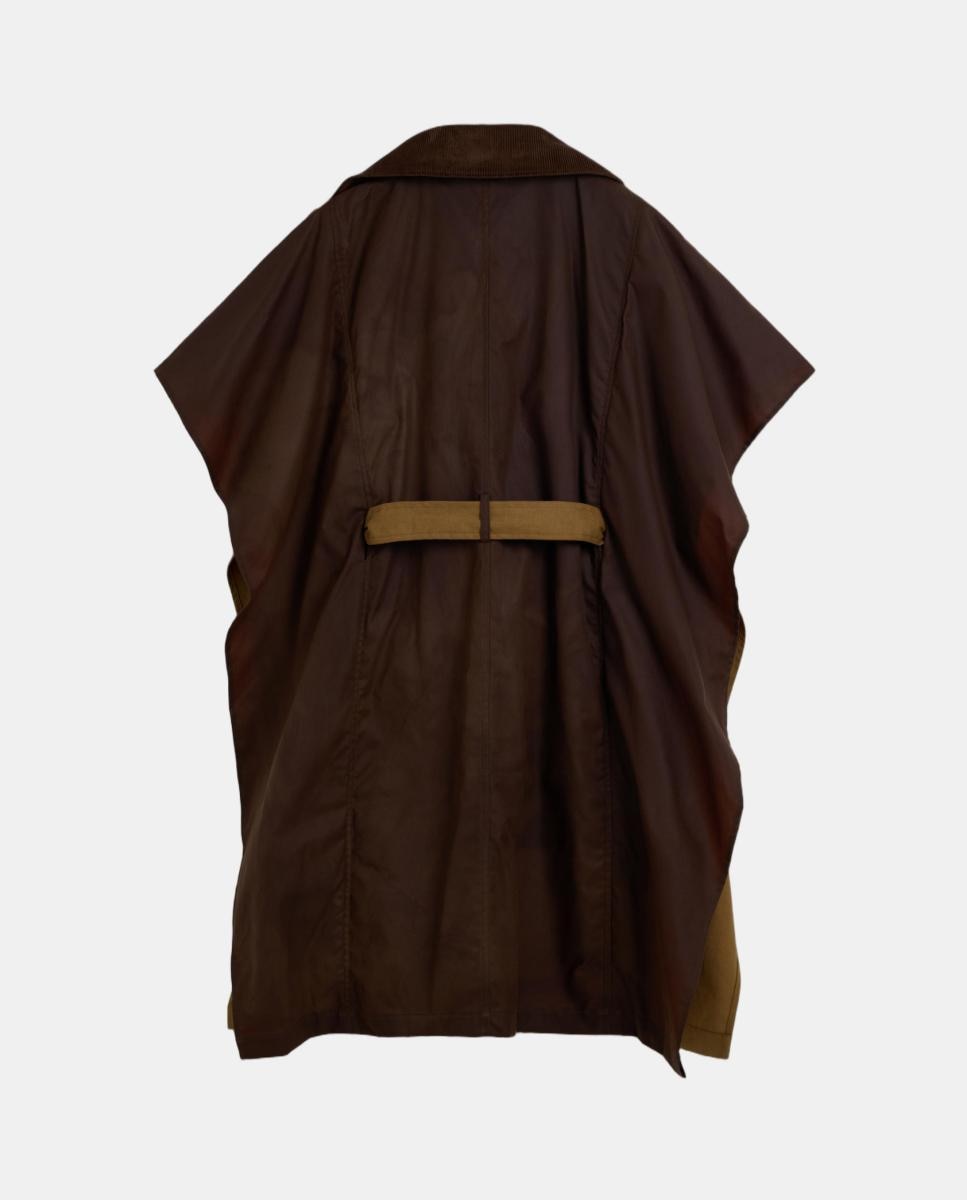 Poncho Tipo Gabardine Castanho-2