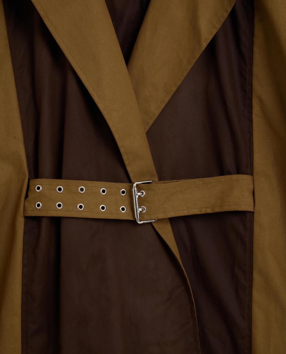 Poncho Tipo Gabardine Castanho-3