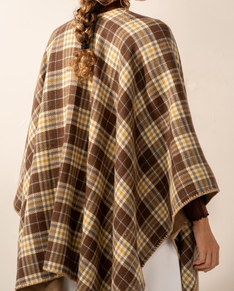 Poncho Reversível Bege-2