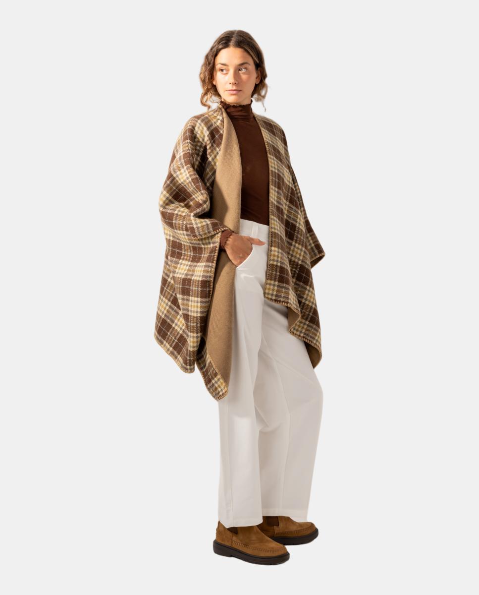 Poncho Reversível Bege-4