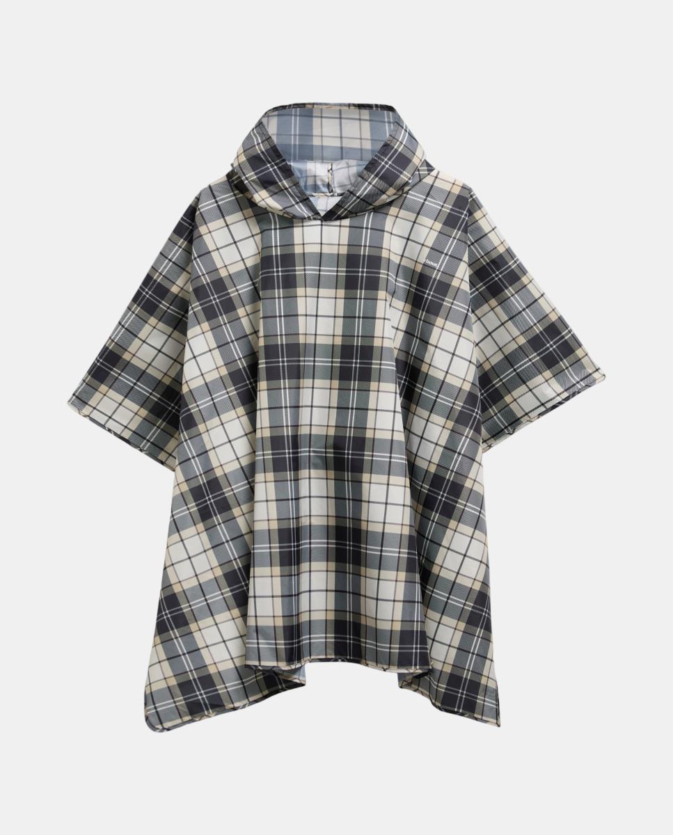 Imagen 0 de Poncho estampado a cuadros con capucha Multicolor