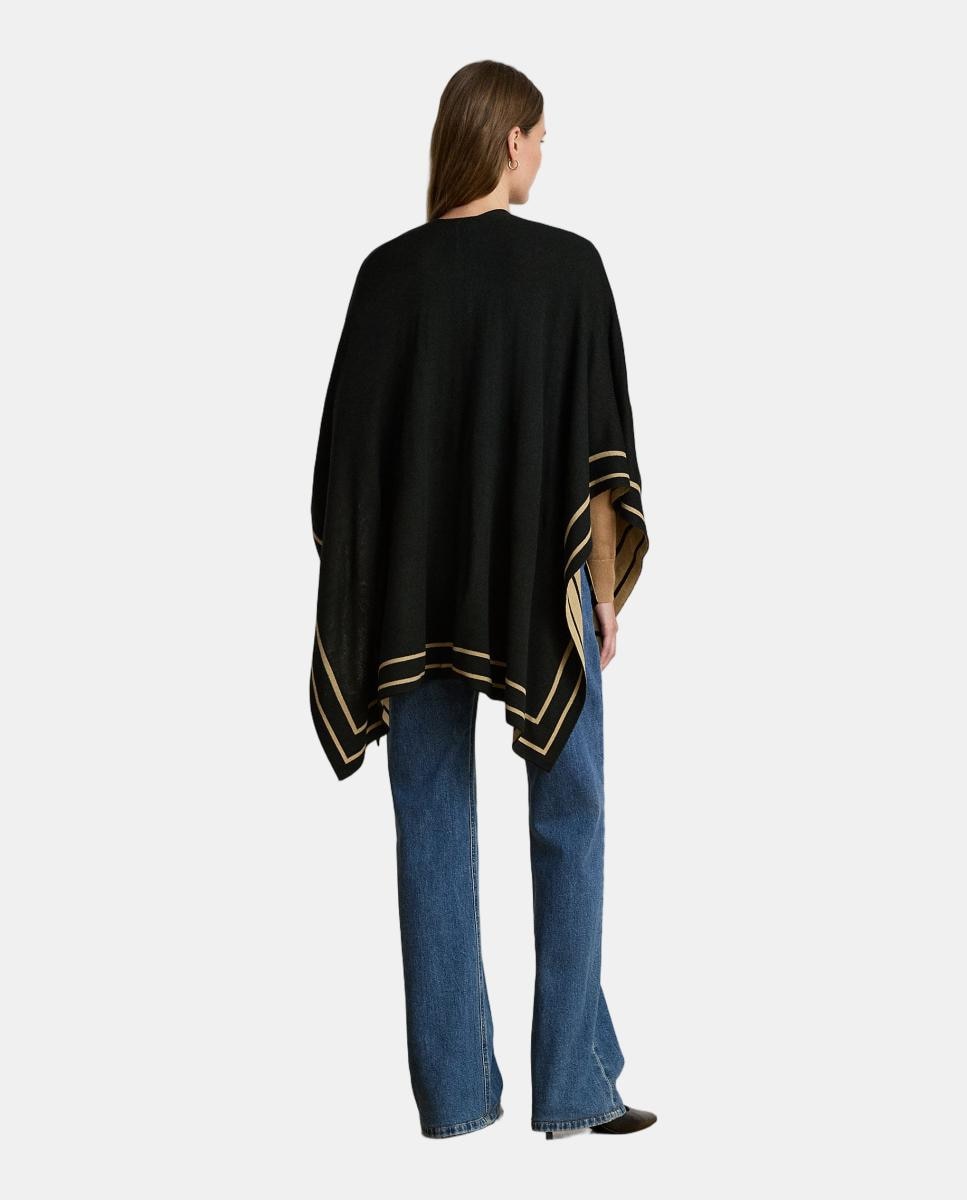 Poncho reversible bitonal de mujer - Lauren Ralph Lauren - Negro Negro-3