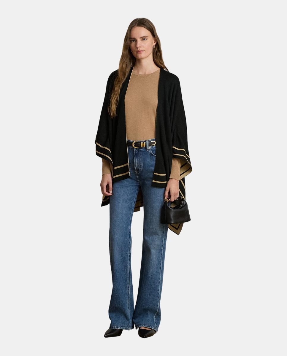 Poncho reversible bitonal de mujer - Lauren Ralph Lauren - Negro Negro-6