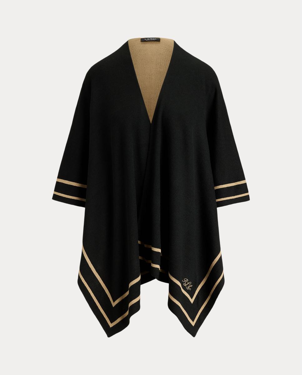 Poncho reversible bitonal de mujer - Lauren Ralph Lauren - Negro Negro-5