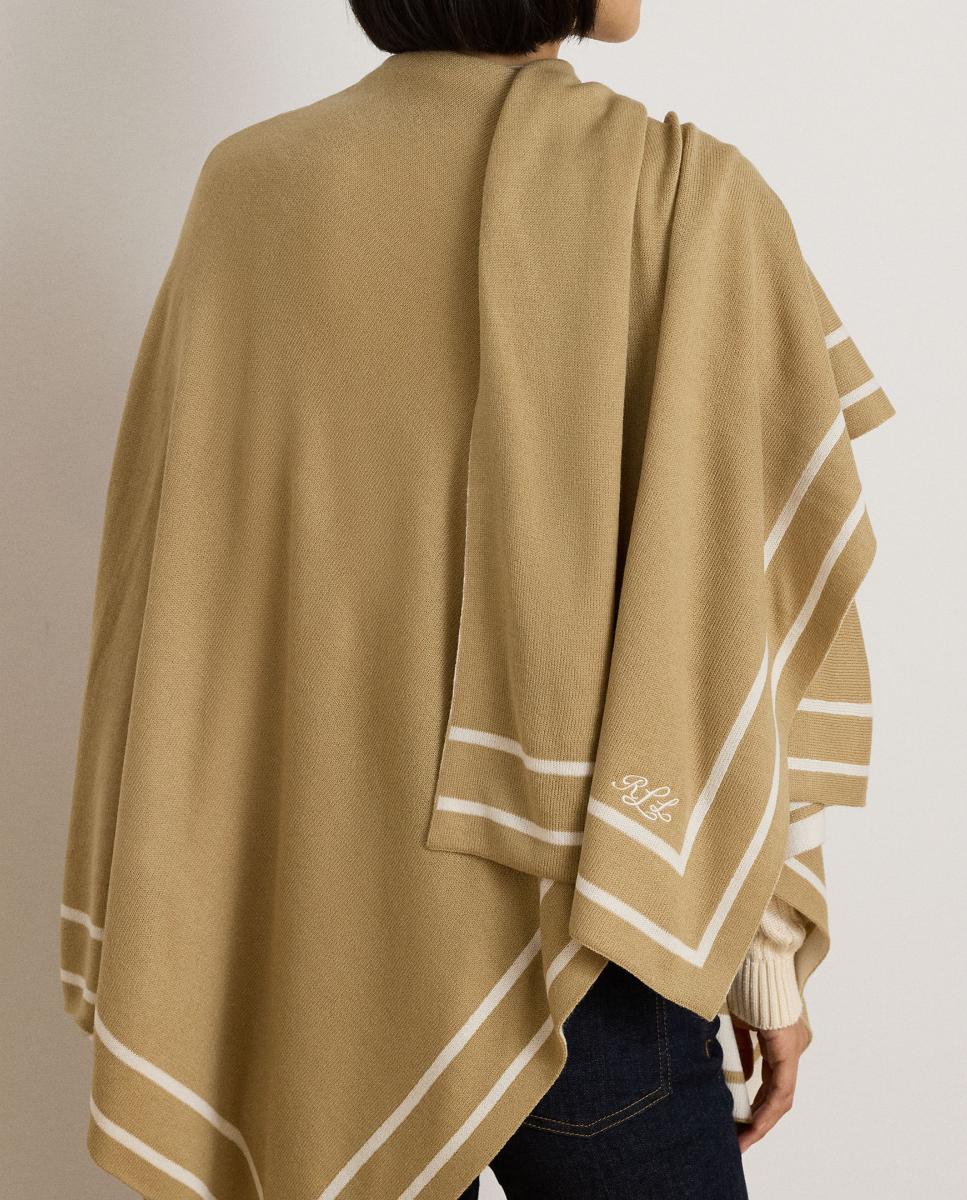 Poncho Reversível Bicolor Castanho Suave-4