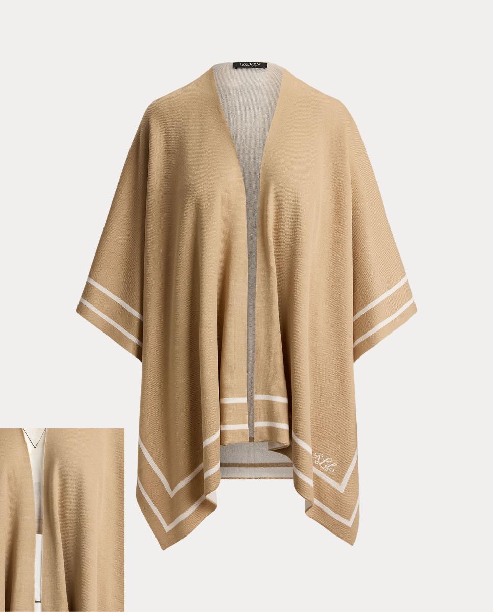 Poncho Reversível Bicolor Castanho Suave-6