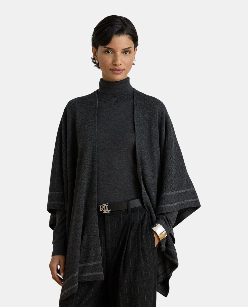 Poncho reversible bitonal de mujer - Lauren Ralph Lauren - Gris oscuro Gris oscuro-1