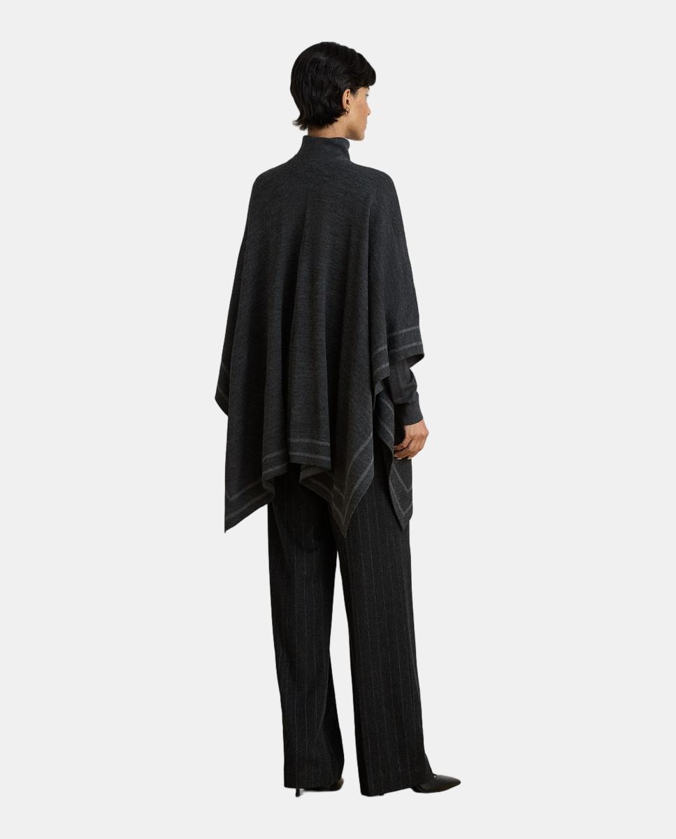 Poncho reversible bitonal de mujer - Lauren Ralph Lauren - Gris oscuro Gris oscuro-3