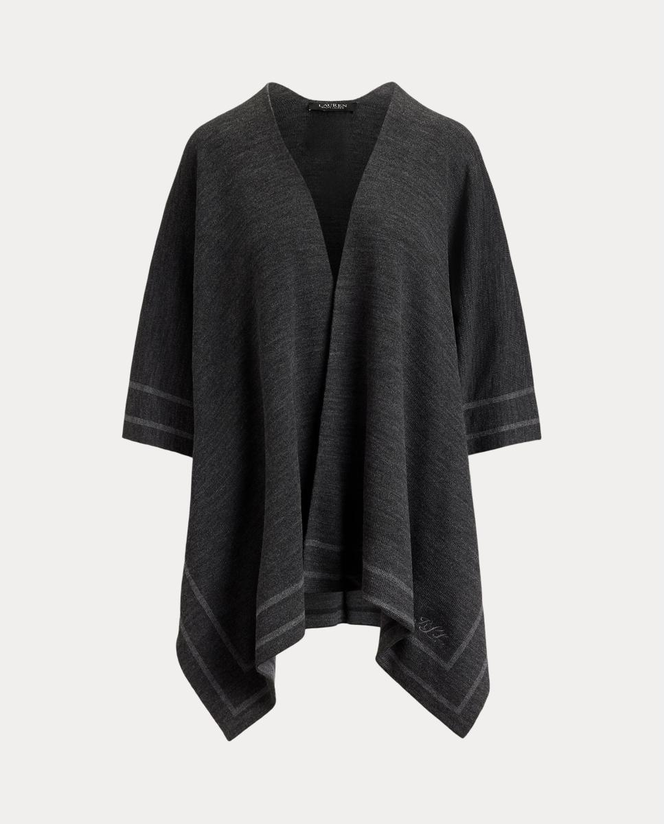 Poncho reversible bitonal de mujer - Lauren Ralph Lauren - Gris oscuro Gris oscuro-6