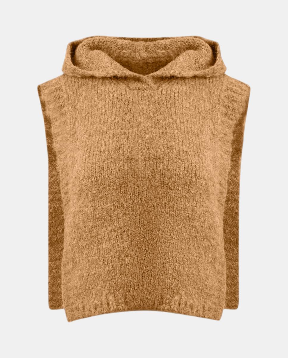 Imagen 1 de Chaleco pecherin con capucha de punto - Navarro - Camel Camel
