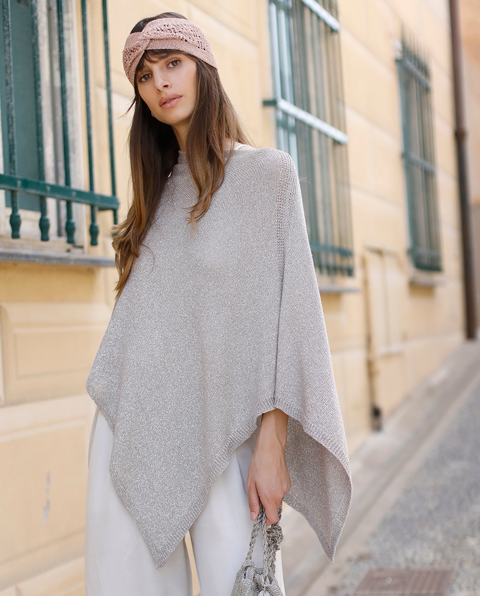 Écharpe em Fio Metalizado Cinzento-1