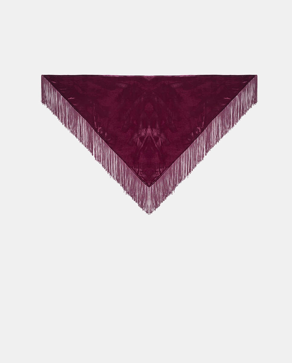 Triângulo em Veludo 100% Seda Bordeaux-1