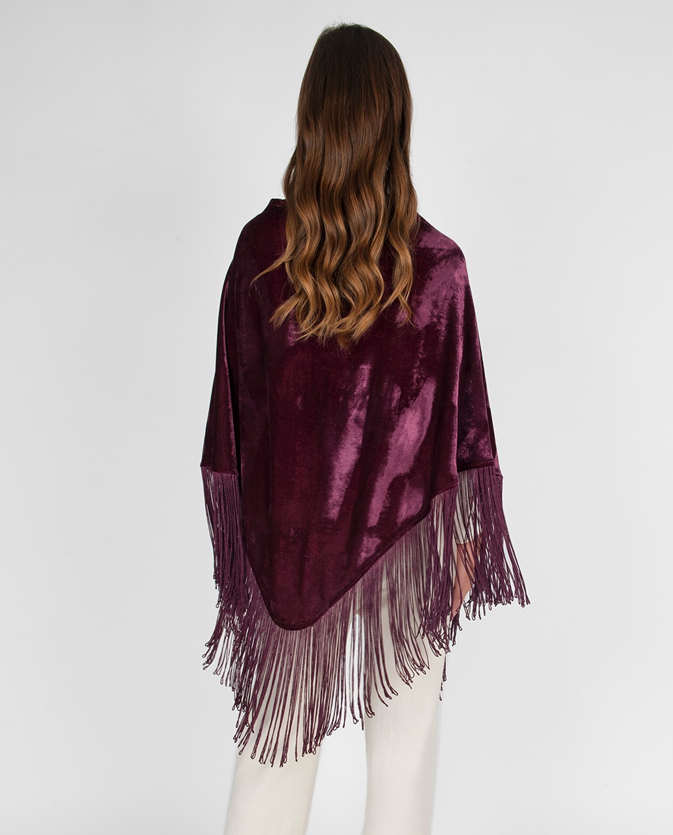 Triângulo em Veludo 100% Seda Bordeaux-2