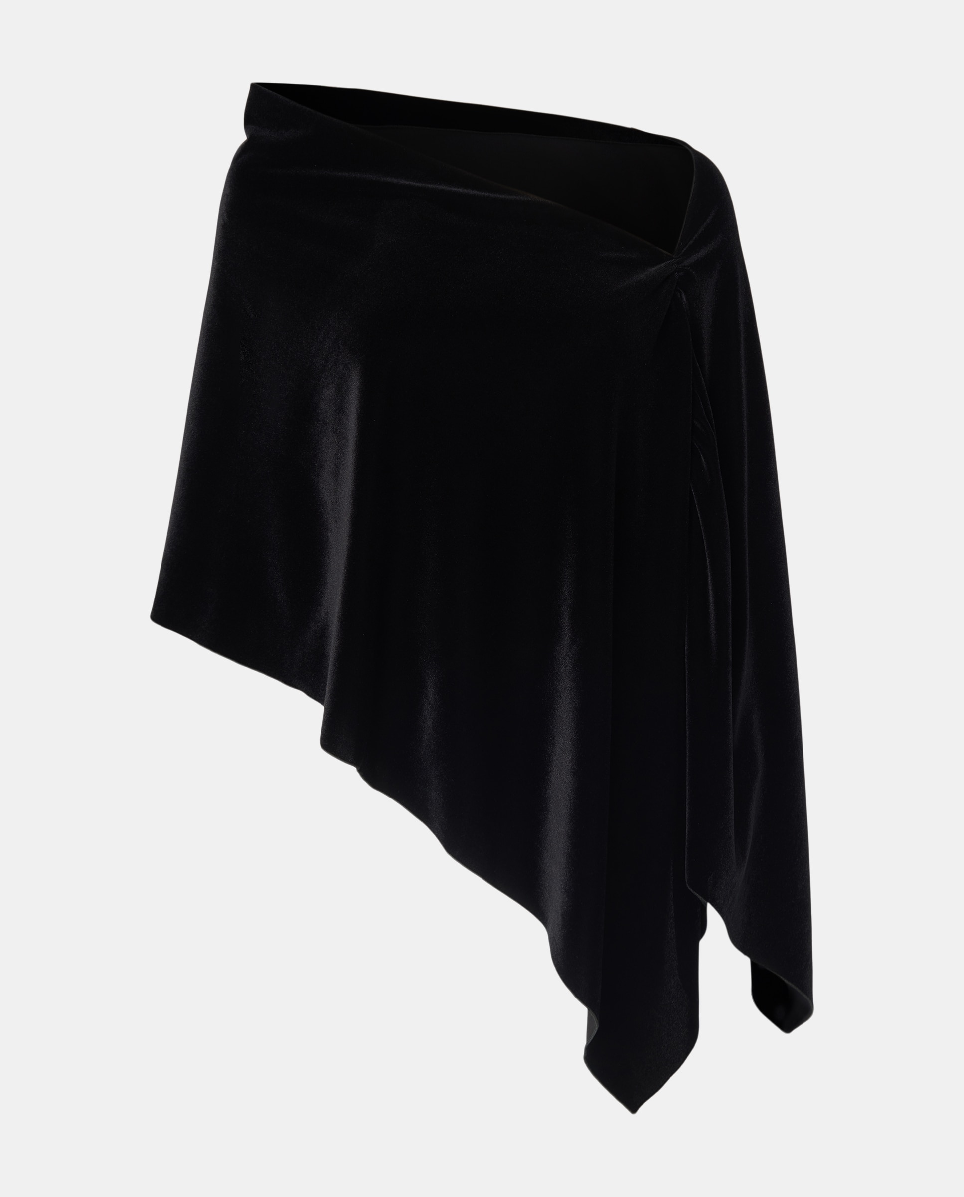 Imagen 4 de Capa terciopelo con fruncido en hombro - Banarassi - Negro Negro
