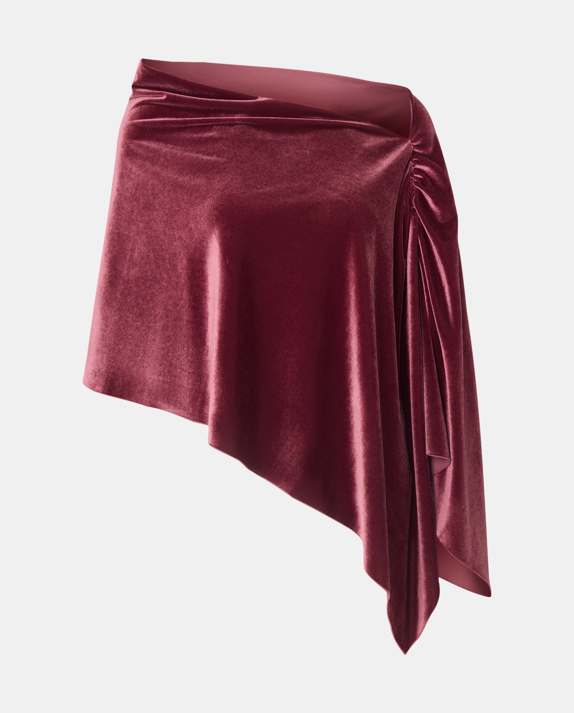 Capa de Veludo com Franzido no Ombro Bege-4