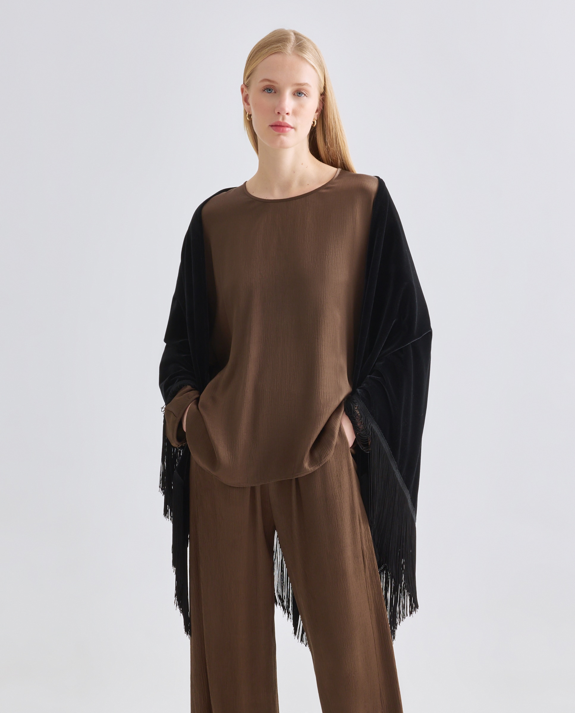 Pico bordado con fleco - Banarassi - Negro Negro-1