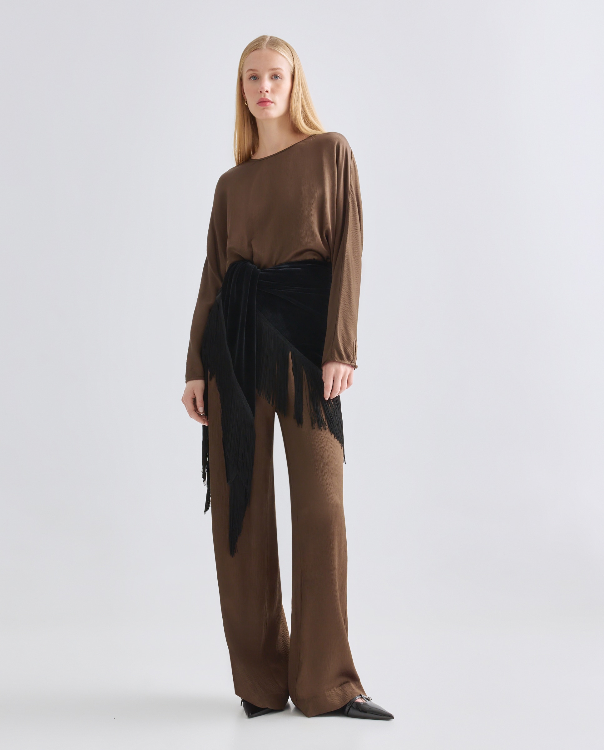 Pico bordado con fleco - Banarassi - Negro Negro-2