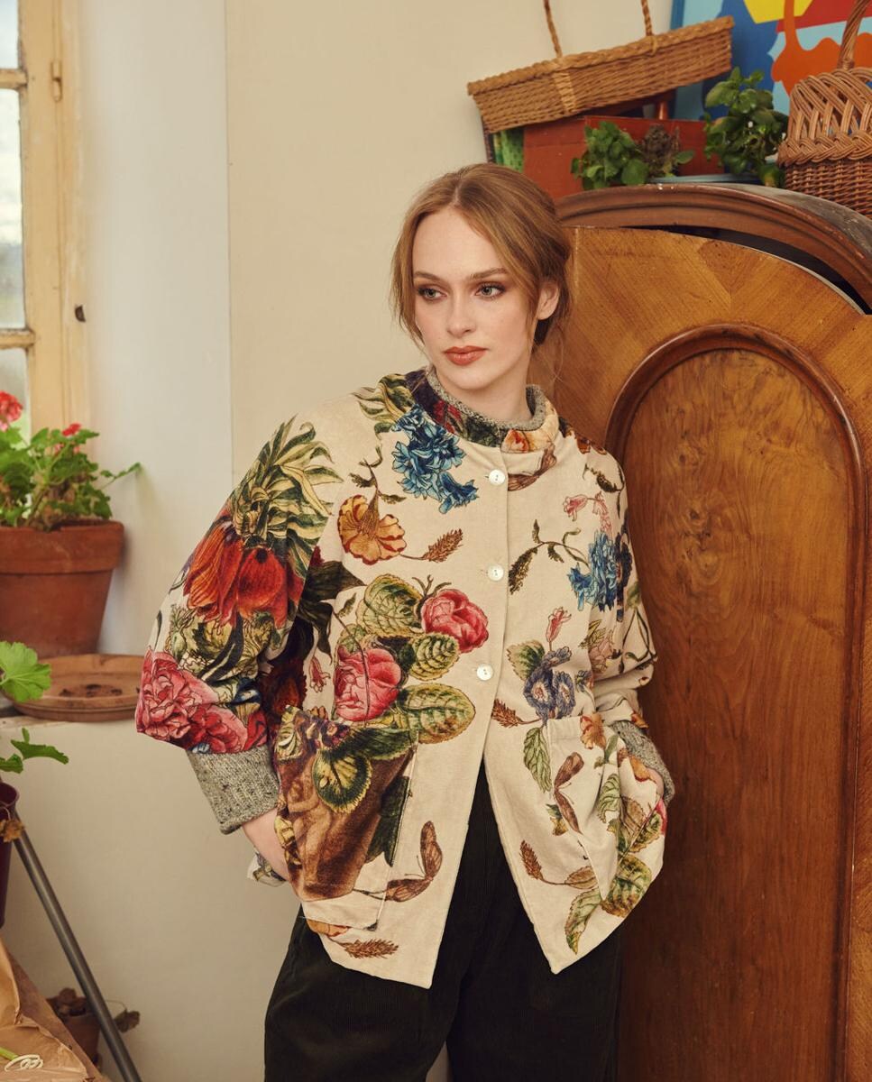 Casaco de Veludo Primula Stone Bege-2