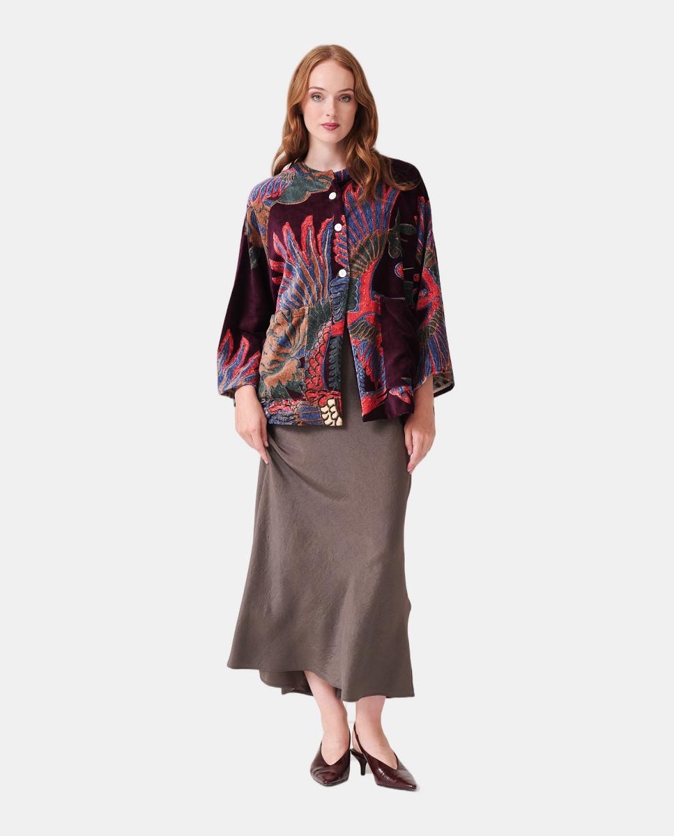 Casaco de Veludo Crane Plum Roxo-2