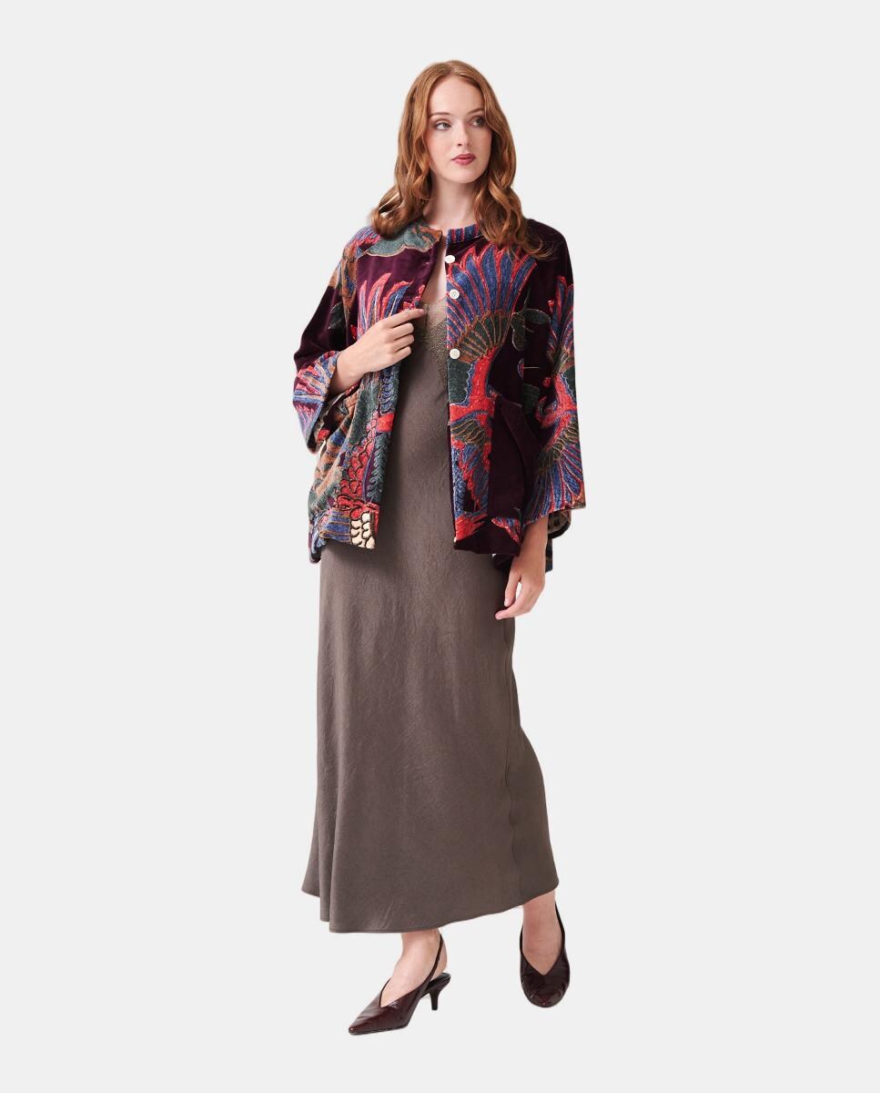 Casaco de Veludo Crane Plum Roxo-4