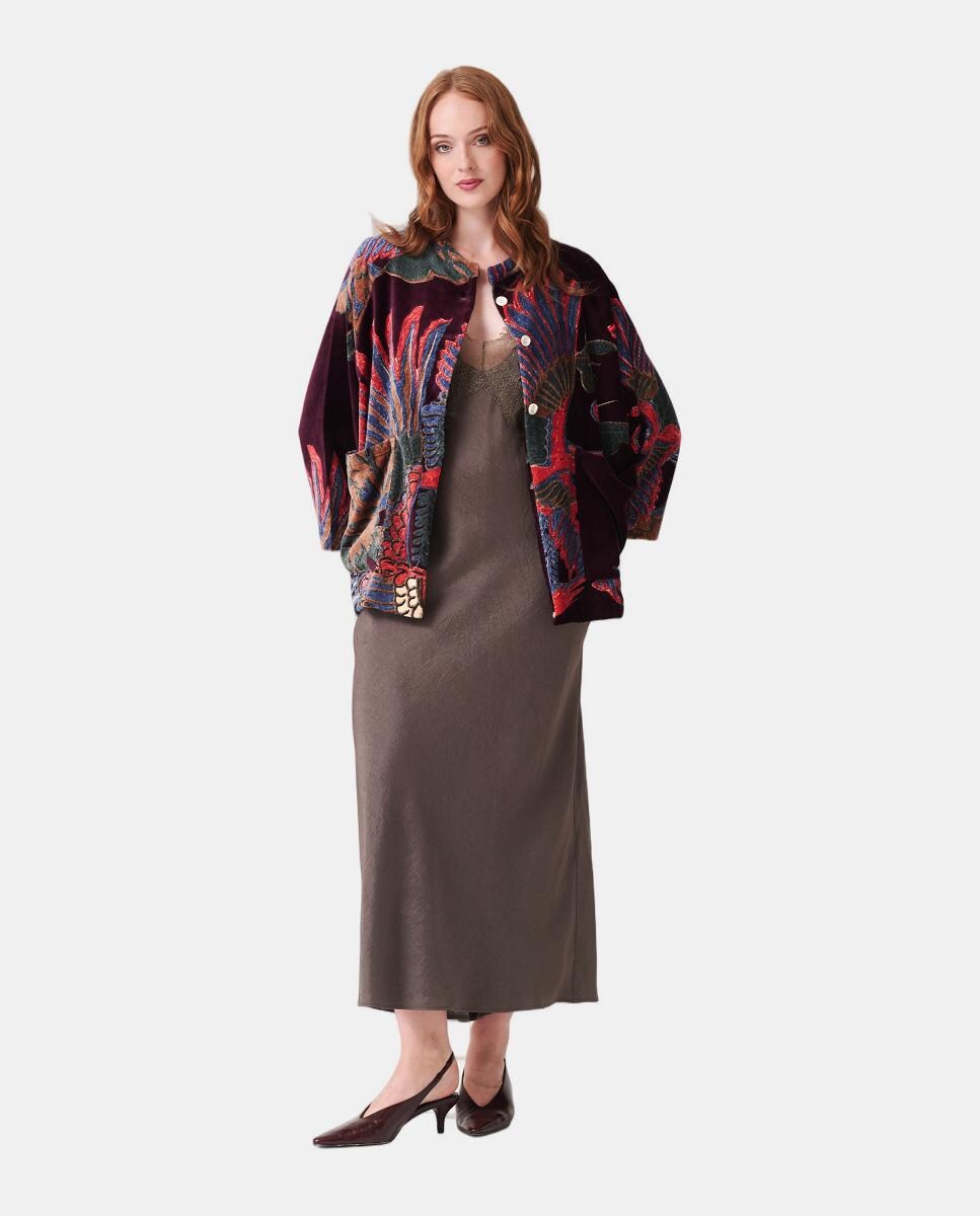 Casaco de Veludo Crane Plum Roxo-5