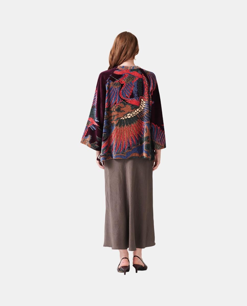 Casaco de Veludo Crane Plum Roxo-6