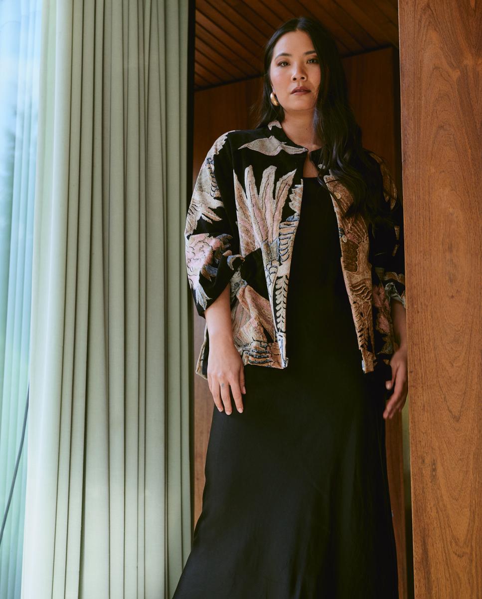 Casaco de Veludo Crane Black Preto-3