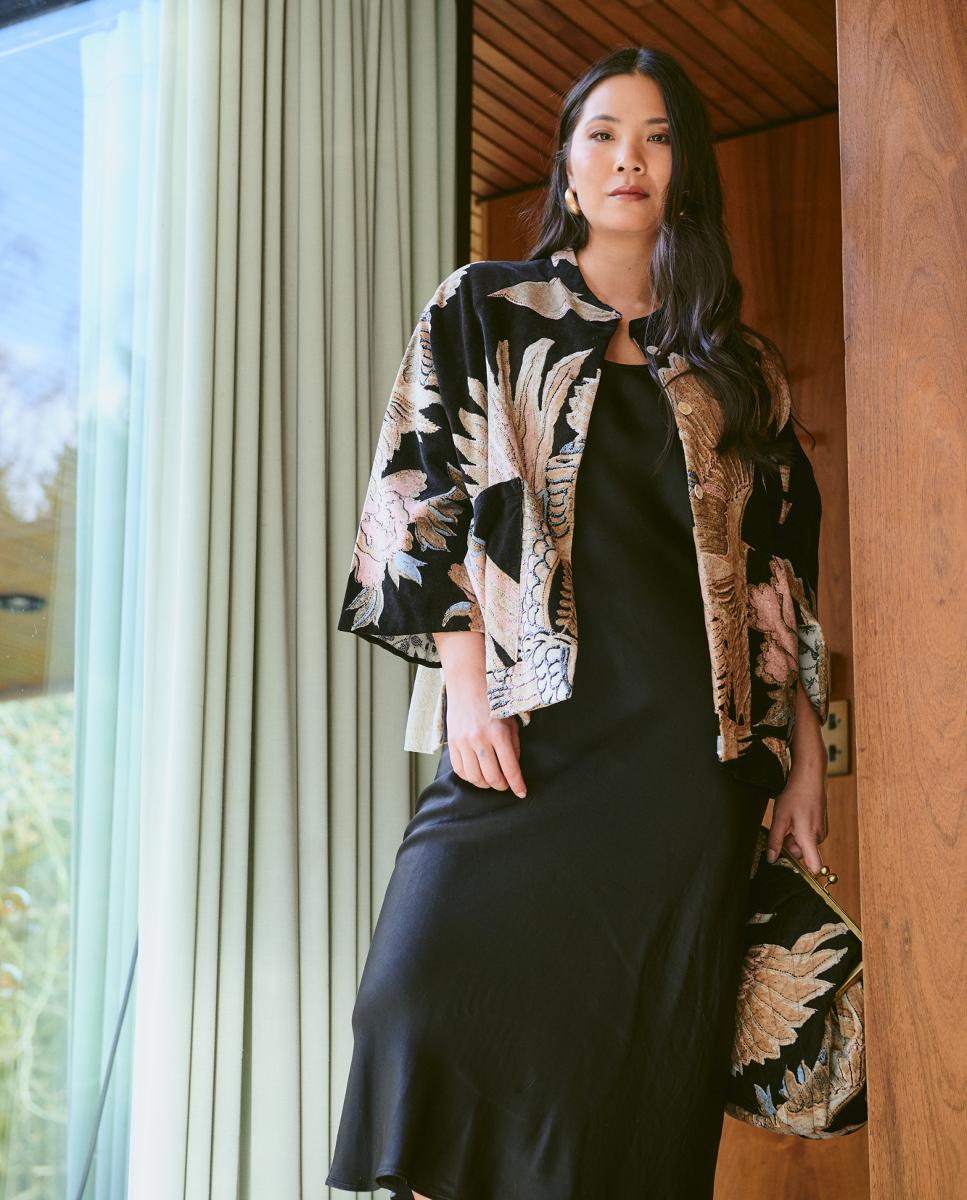 Casaco de Veludo Crane Black Preto-6