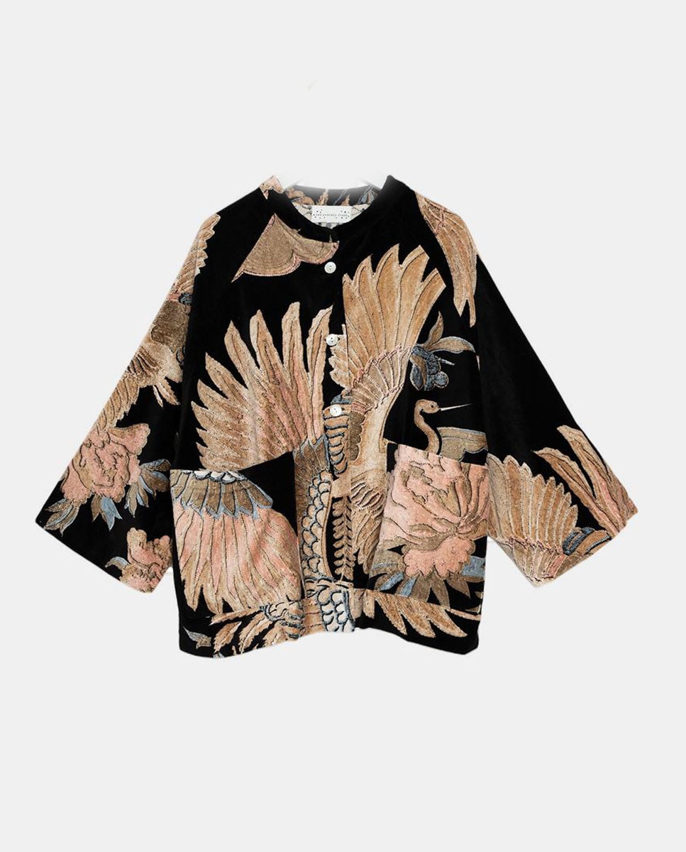 Casaco de Veludo Crane Black Preto-7