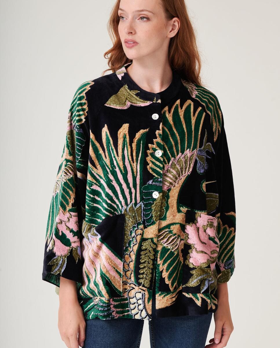 Casaco de Veludo Crane Emerald Verde-1