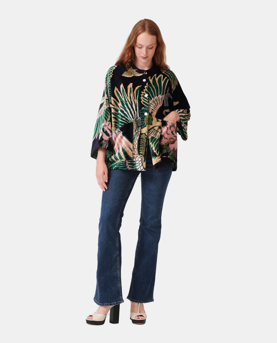 Casaco de Veludo Crane Emerald Verde-2