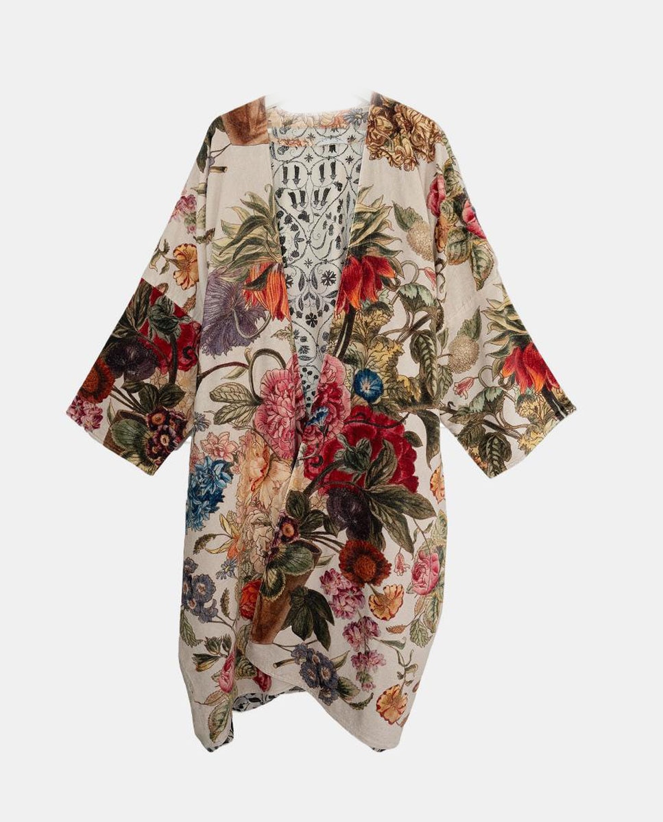 Casaco Comprido de Veludo Primula Stone Bege-1