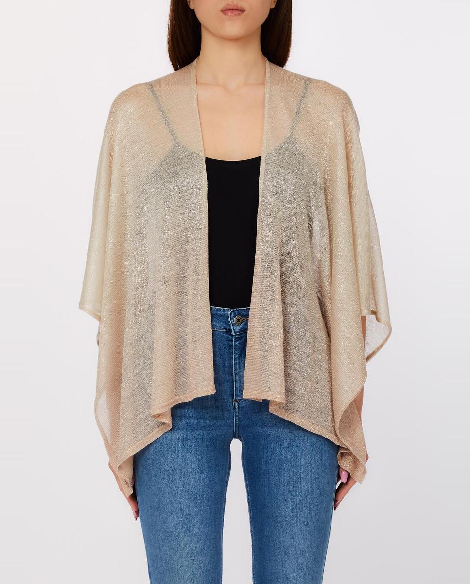 Poncho de Malha com Detalhe de Degradé Natural-1