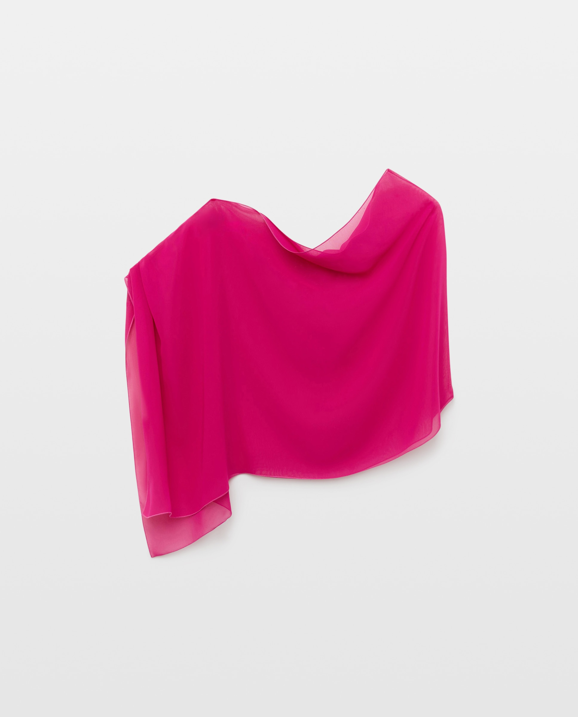 Capa de fiesta en gasa transparente de Banarassi - Mostaza Fucsia-4