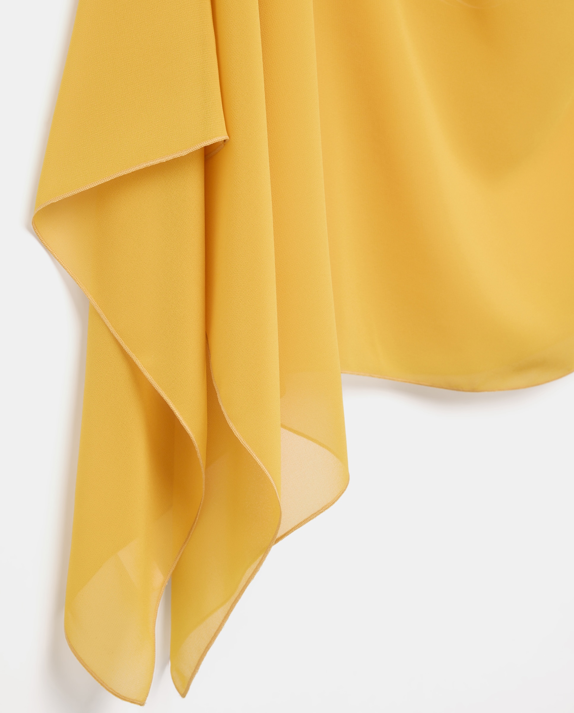 Capa de Festa em Chiffon Transparente Mostarda-4