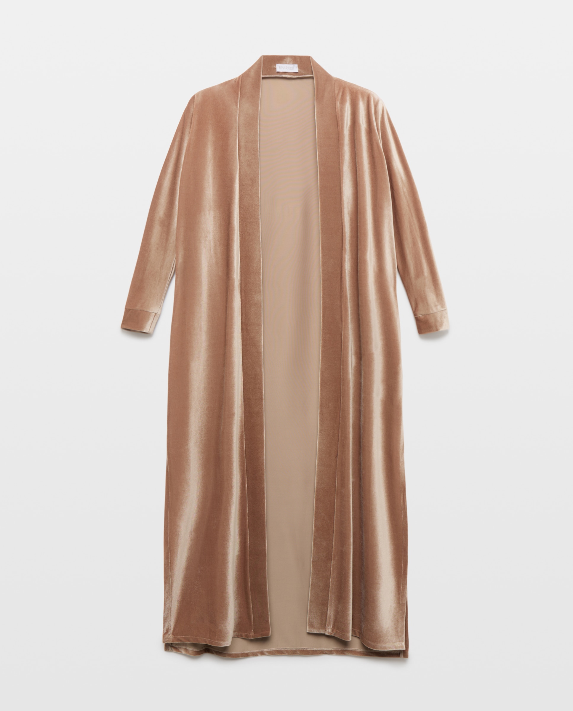 Abrigo de fiesta liso terciopelo de Banarassi - Beige Beige-4
